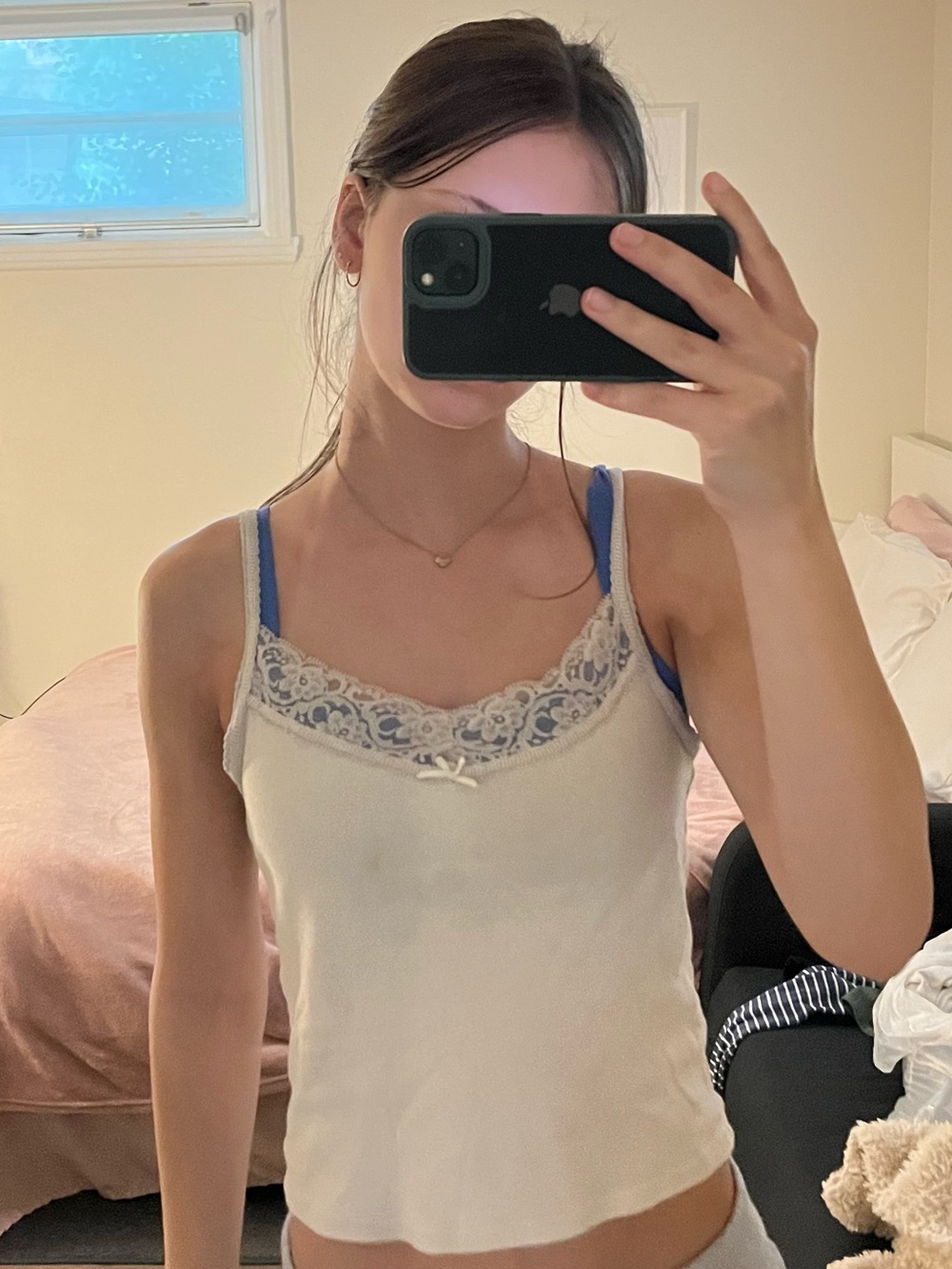 Brandy Melville Cream Lace Trim Cami